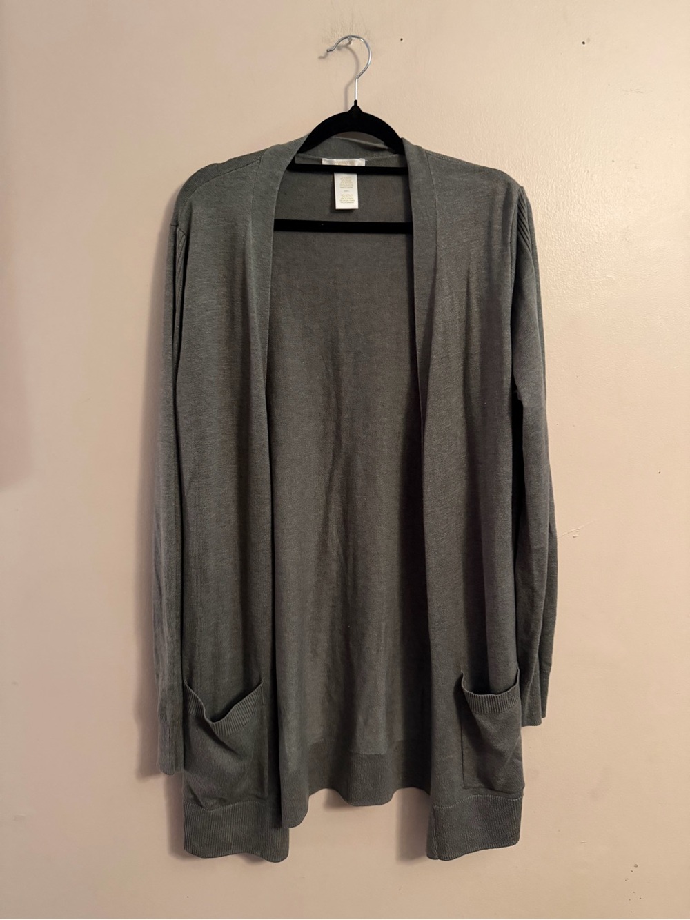 Matty M Gray Open-Front Pocket Cardigan